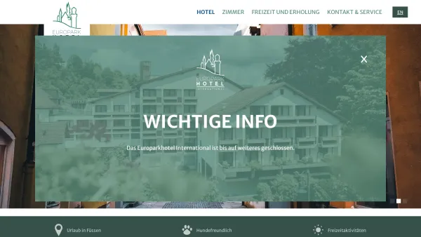 Website Screenshot: Euro Park Hotel International - Euro Park Hotel in Füssen | Das Familienhotel | Europarkhotel Füssen - Date: 2023-06-16 10:12:05