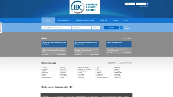 Website Screenshot: European Business Connect - Das Branchenverzeichnis von European Business Connect - Date: 2023-06-16 10:12:05