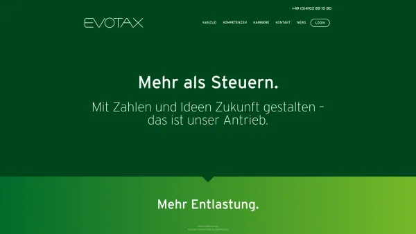 Website Screenshot: EVOTAX Steuerberatungsgesellschaft mbH - Die Steuerberater in Ahrensburg – digital, persönlich, kompetent - EVOTAX - Date: 2023-06-16 10:12:05