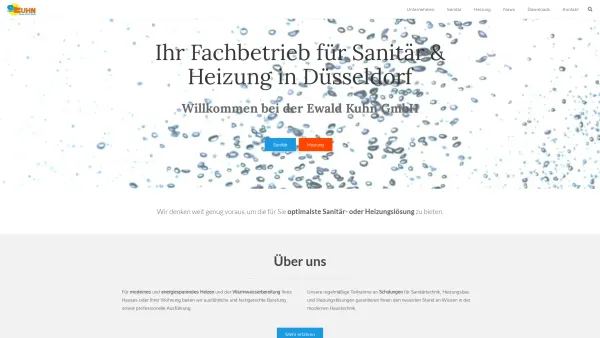 Website Screenshot: Ewald Kuhn GmbH - Ihr Fachbetrieb für Sanitär & Heizung in Düsseldorf – Willkommen bei der Ewald Kuhn GmbH. Wir denken weit genug voraus, um die für Sie optimalste Sanitär- oder Heizungslösung zu bieten. - Date: 2023-06-16 10:12:05
