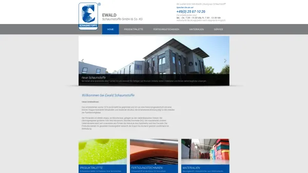 Website Screenshot: EWALD Schaumstoffe GmbH & Co. KG - Ewald Schaumstoffe GmbH & Co. KG: Home - Date: 2023-06-16 10:12:05