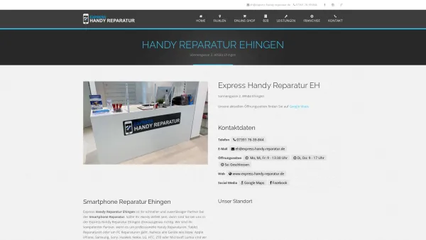 Website Screenshot: Express Handy Reparatur Ehingen - iPhone & Handy Reparatur Ehingen - Express-Handy-Reparatur - Date: 2023-06-20 10:41:59