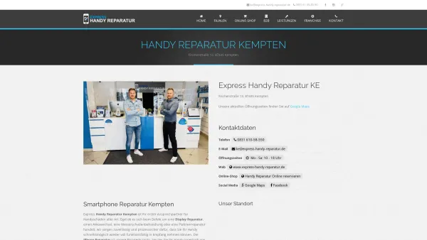 Website Screenshot: Express Handy Reparatur Kempten - Handy Reparatur Kempten Allgäu - Express-Handy-Reparatur - Date: 2023-06-20 10:41:59