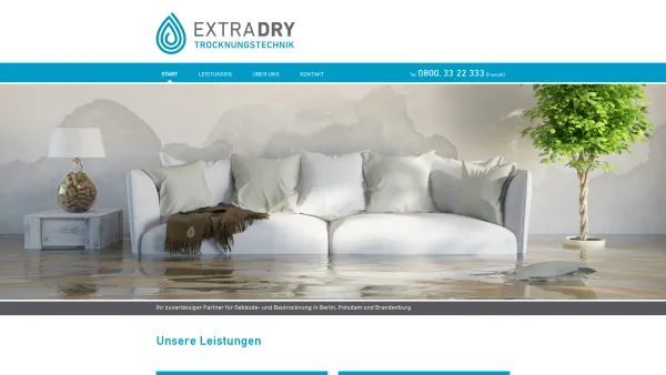 Website Screenshot: Extra Dry Entfeuchtungstechnik GmbH - Extra Dry Trocknungstechnik - Gebäude- und Bautrocknung in Berlin, Potsdam und Brandenburg - Date: 2023-06-16 10:12:05