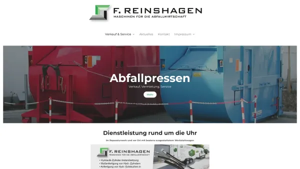 Website Screenshot: Reinshagen GmbH -  NUTZFAHRZEUG-REPARATURWERKSTATT - F. Reinshagen Pressen- und Hydraulik-Service - Date: 2023-06-16 10:12:05