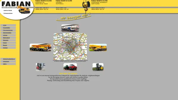 Website Screenshot: Fabian GmbH Autokrane - Fabian Kranverleih Breuna Korbach Kassel - Date: 2023-06-16 10:12:05