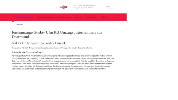 Website Screenshot: Umzugsunternehmen Gustav Um KG - Fachumzüge Gustav Ulm KG Umzugsunternehmen aus Dortmund - Date: 2023-06-16 10:12:08