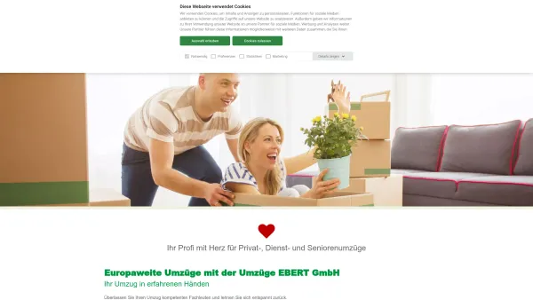 Website Screenshot: Spedition Ebert GmbH -  schnell · preiswert · fachgerecht - Umzugsspedition EBERT GmbH - europaweite Umzüge - Date: 2023-06-16 10:12:08
