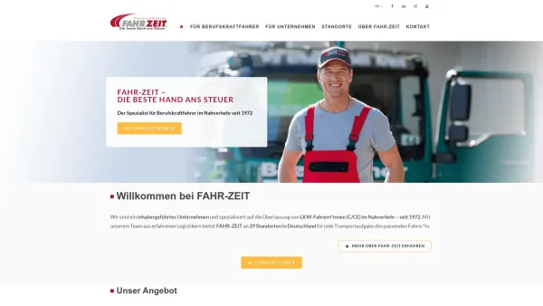 Website Screenshot: FAHR-ZEIT Personalleasing GmbH & Co. KG Niederlassung Kassel -  Die beste Hand ans Steuer - LKW Fahrer Jobs | Gut bezahlte Stellenangebote | FAHR-ZEIT GmbH - Date: 2023-06-16 10:12:08
