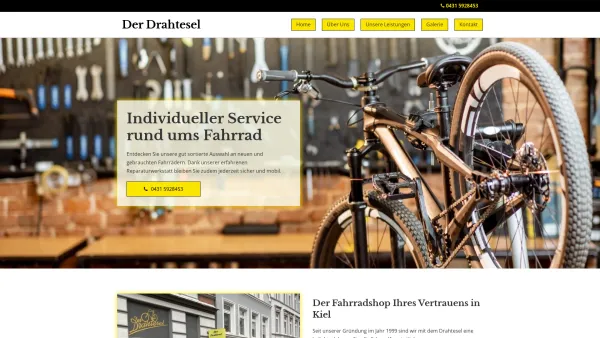 Website Screenshot: Drahtesel Fahrradgeschäft - Fahrradshop mit Werkstatt | Kiel | Der Drahtesel - Date: 2023-06-16 10:12:08