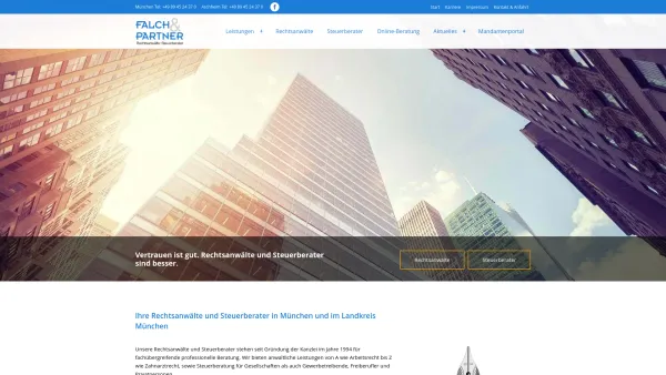 Website Screenshot: Falch und Partner Rechtsanwälte · Steuerberater - Rechtsanwälte und Steuerberater in München. Falch & Partner. - Date: 2023-06-16 10:12:08
