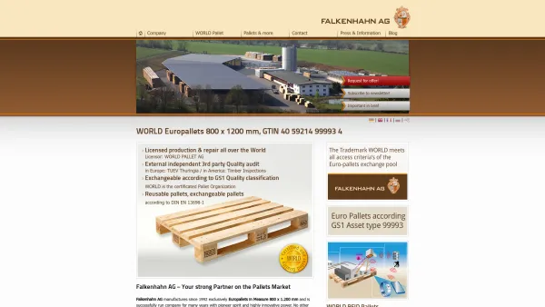 Website Screenshot: Falkenhahn AG - WORLD Pallet manufacturer - Date: 2023-06-16 10:12:08