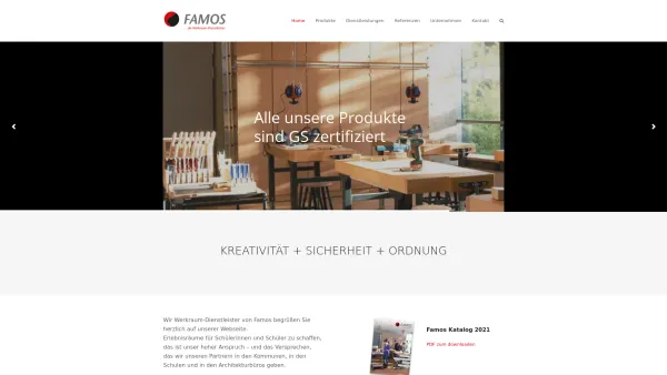 Website Screenshot: Famos GmbH & Co. KG - Technik-/Fachraumaustattung Werk-/Technikraum Schuleinrichtungen Fachraumeinrichtungen - Date: 2023-06-20 10:41:59
