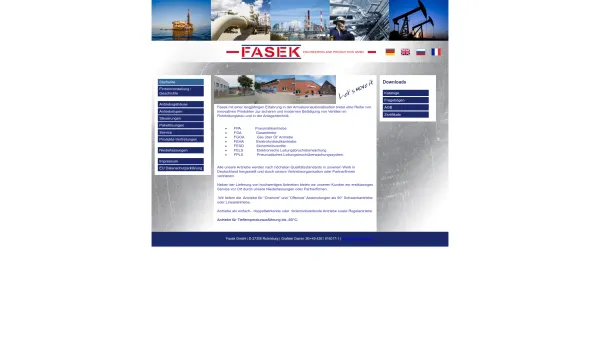 Website Screenshot: Fasek Engineering and Production GmbH - Date: 2023-06-16 10:12:08