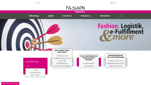 Website Screenshot: FASHION logistics GmbH - Fashion. Logistik, e-Fulfillment & more - Date: 2023-06-16 10:12:08