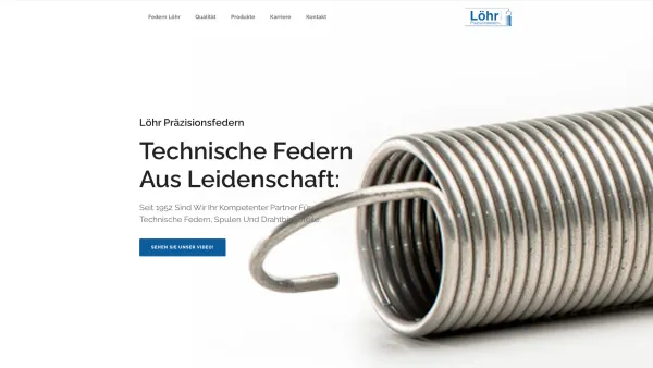 Website Screenshot: Löhr GmbH & Co. Präzisionsfedern KG - Federn Löhr – Technische Federn und Biegeteile aus Schwabach – Löhr Präzisionsfedern - Date: 2023-06-16 10:12:08