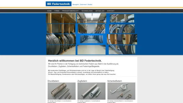 Website Screenshot: BD Federtechnik - Technische Metallfedern | MADE IN GERMANY | Home - Date: 2023-06-16 10:12:08