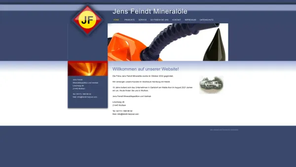 Website Screenshot: Jens Feindt Mineralölspedition und Vertrieb - Home - Feindt Jens Mineralölspedition und Vertrieb - Date: 2023-06-16 10:12:08