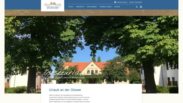 Website Screenshot: Ferienhof Ostseeland Hotel - Hotel in Warnemünde Diedrichshagen | Hotel Ostseeland - Date: 2023-06-16 10:12:08