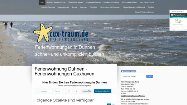 Website Screenshot: Strandpalais Duhnen - Ferienwohnungen Duhnen - Ferienwohnung Duhnen - Date: 2023-06-16 10:12:08