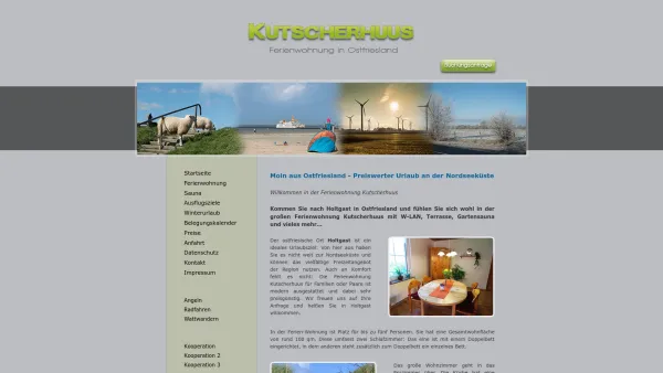 Website Screenshot: Ferienwohnung mit Terrasse und Gartensauna in Ostfriesland - Ferienwohnung Kutscherhuus - Urlaub in Ostfriesland - Date: 2023-06-20 10:41:59