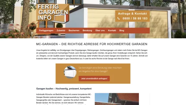 Website Screenshot: MC-Garagen - Moderne Garagen von MC-Garagen » Individuell und hochwertig - Date: 2023-06-16 10:12:08