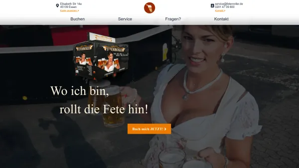 Website Screenshot: Bierwagen mieten in Essen und Bochum - Bierwagen - Fetenroller - Date: 2023-06-16 10:12:08