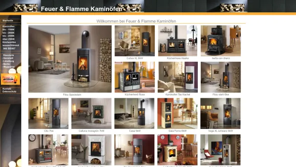Website Screenshot: Feuer & Flamme GmbH - Kaminöfen von Feuer und Flamme - Date: 2023-06-16 10:12:08