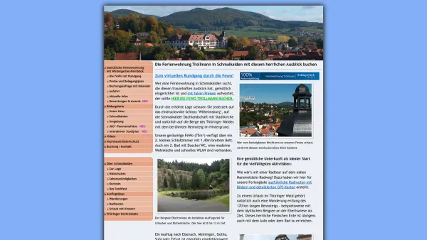 Website Screenshot: Ferienwohnungen der Fam. Trollmann - ᑕ❶ᑐ Ferienwohnung in Schmalkalden als günstige Unterkunft - Date: 2023-06-16 10:12:08