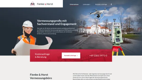 Website Screenshot: FIENKE & HORST Öffentl. best. Vermessungsingenieure - Fienke & Horst | Vermessungsbüro Brandenburg ÖbVI - Date: 2023-06-16 10:12:11