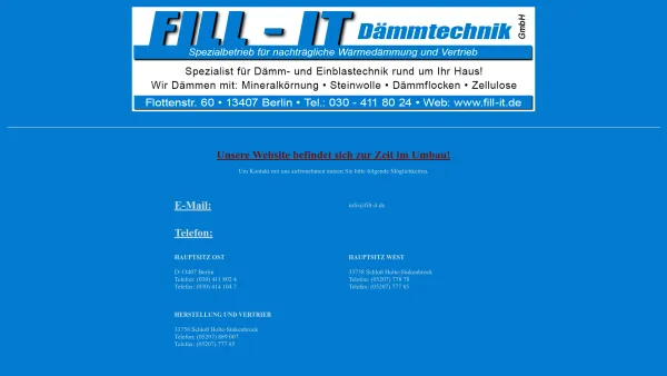 Website Screenshot: Fill-IT Dämmtechnik GmbH Die Wärme bleibt im Haus! - FILL-IT Dämmtechnik - Date: 2023-06-16 10:12:11