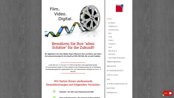 Website Screenshot: Boley Media - Wir überspielen alles! - Super 8 - Dia - VHS - Video digitalisieren - Date: 2023-06-16 10:12:11