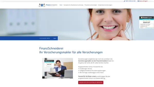 Website Screenshot: FinanzSchneiderei Versicherungsmakler Augsburg - Ihr unabhängiger Versicherungsmakler - FinanzSchneiderei - Date: 2023-06-20 10:41:59