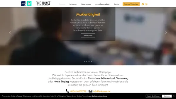 Website Screenshot: Fine Houses - FINE HOUSES | Immobilienmakler in Michelstadt - Date: 2023-06-20 10:41:59