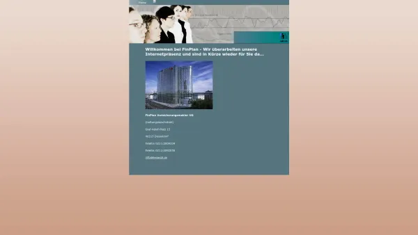 Website Screenshot: FinPlan GmbH Gesellschaft für Finanzplanung - Home - FinPlan Versicherungsmakler UG Düsseldorf und NRW - Date: 2023-06-16 10:12:11