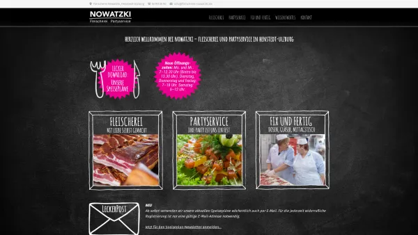 Website Screenshot: Nowatzki GmbH & Co. KG-Fleischerei & Party Service - Startseite - fleischerei-nowatzki.de - Date: 2023-06-16 10:12:12