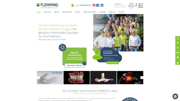 Website Screenshot: Flemming Dental Rhein-Ruhr GmbH - Zahnersatz von Flemming Dental – Dentallabor Siegen - Date: 2023-06-16 10:12:12
