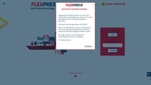 Website Screenshot: flexpress - Home - Flexpress Kurierdienst - Date: 2023-06-16 10:12:12