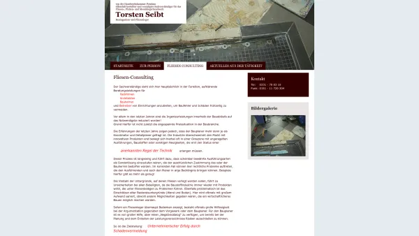 Website Screenshot: Torsten Seibt Sachverständiger Fliesenlegerhandwerk - Sachverständiger Torsten Seibt - Date: 2023-06-16 10:12:15