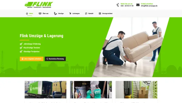 Website Screenshot: Flink Umzüge und Lagerung - Umzug Berlin | Umzugsunternehmen Flink Umzüge & Lagerung - Date: 2023-06-16 10:12:15