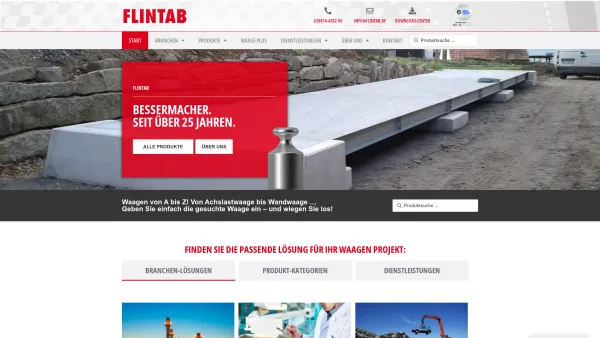 Website Screenshot: Flintab GmbH Waagenbau - Waagen - Bessermacher. Seit über 25 Jahren. - Flintab GmbH - Date: 2023-06-16 10:12:15