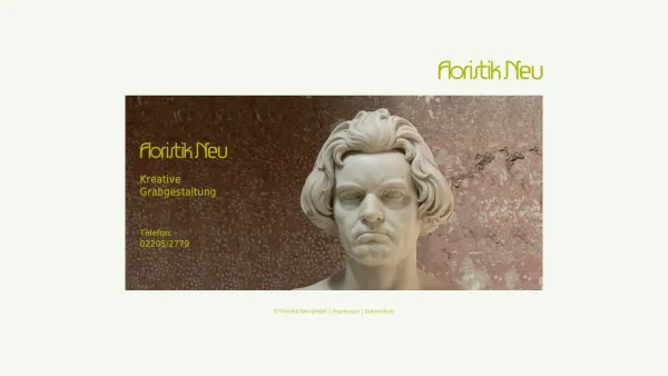 Website Screenshot: Floristik Neu GmbH -  Ihr Partner wenn' s um Blumen  geht - Eingang Floristik Neu | Kreative Grabgestaltung | Floristik Neu | Rösrath - Date: 2023-06-16 10:12:15