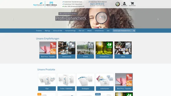Website Screenshot: flyerheaven.de - Flyer & mehr bei Ihrer Online Druckerei flyerheaven.de - Date: 2023-06-16 10:12:15