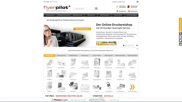 Website Screenshot: Printgroup GmbH & Co. KG - Online Druckerei günstig - online drucken bei Flyerpilot - Date: 2023-06-20 10:42:00