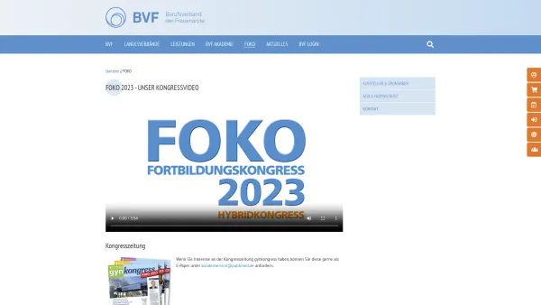 Website Screenshot: Foko Kopier's mal mit Foko - BVF Fortbildungskongress (FOKO) » Berufsverband der Frauenärzte e.V. (BVF) » - Date: 2023-06-16 10:12:15