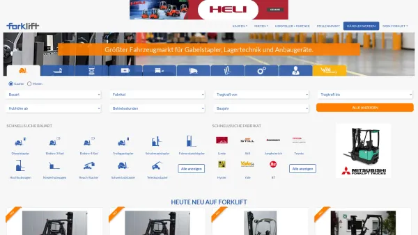 Website Screenshot: Forklift Portal für Gabelstapler, Anbaugeräte, Arbeitsbühnen und Reinigungegeräte - Gabelstapler gebraucht kaufen | forklift-international.com - Date: 2023-06-16 10:12:15