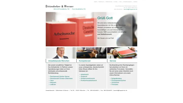 Website Screenshot: Anwaltskanzlei Dittenheber & Werner - | Dittenheber & Werner - Date: 2023-06-16 10:12:15