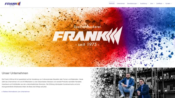 Website Screenshot: Ernst Frank Spezialdruckerei - Startseite | Frank & Söhne AG - Date: 2023-06-16 10:12:15