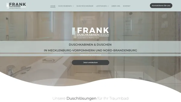 Website Screenshot: FRANK Duschkabinen Design - Duschkabinen & Duschen München | FRANK Duschkabinen Design - Date: 2023-06-20 10:41:59