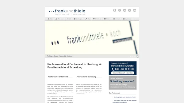 Website Screenshot: Rechtsanwalt Scheidung Hamburg frankundthiele - Rechtsanwalt Fachanwalt für Scheidung Familienrecht Hamburg - Date: 2023-06-16 10:12:15